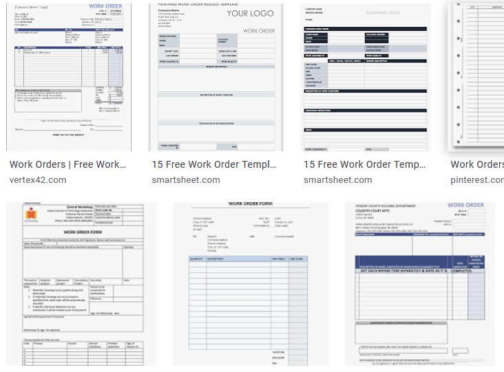Free Work Order Template - BestTemplatess - BestTemplatess