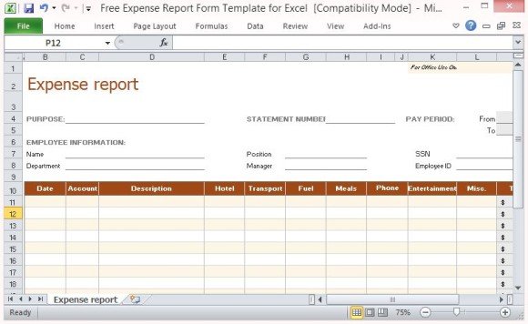 Free Excel Report Templates - BestTemplatess - BestTemplatess