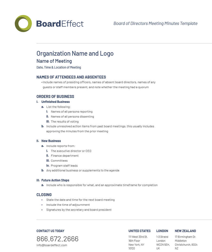 Robert Rules Of Order Meeting Agenda Template - BestTemplatess ...