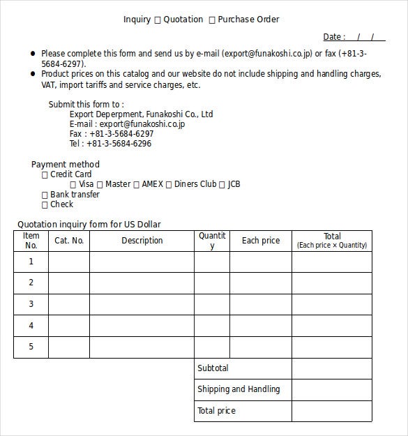 Catalog Order Form Template BestTemplatess BestTemplatess