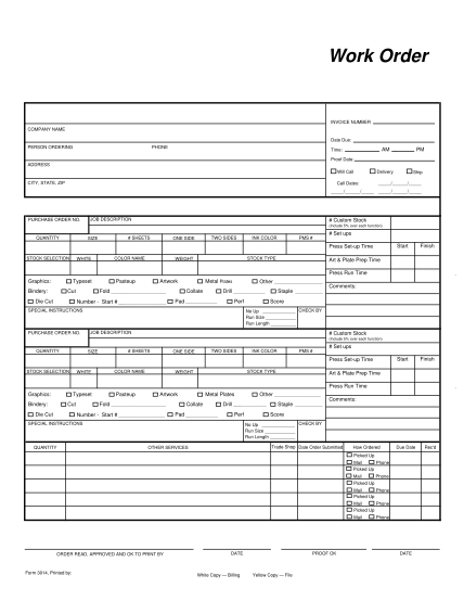 Roofing Work Order Template - BestTemplatess - BestTemplatess