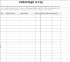 Visitor Sign In Log Template