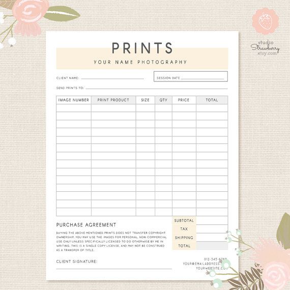 Printing Order Form Template - BestTemplatess - BestTemplatess