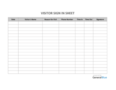Sign Out Sheet Template