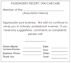 Taxi Receipt Template