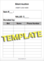 Silent Auction Sheet Template