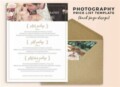 Wedding Photographer Price List Template