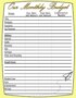 Free Printable Household Budget Template