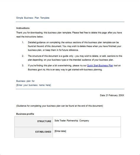 Free Business Plan Template Nz - BestTemplatess - BestTemplatess