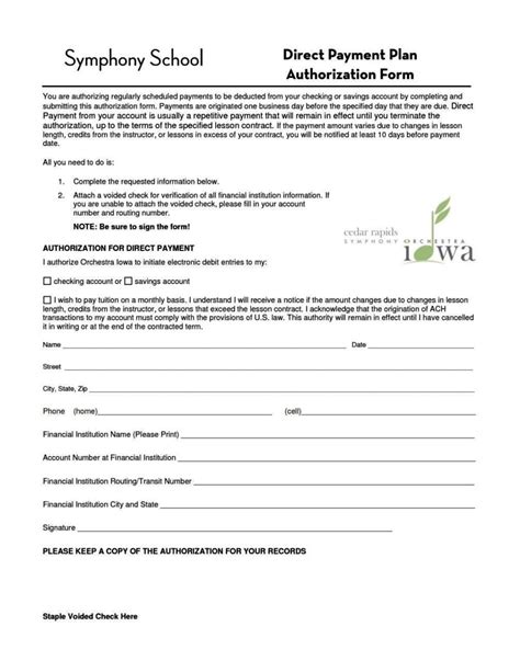 Automatic Payment Form Template BestTemplatess BestTemplatess