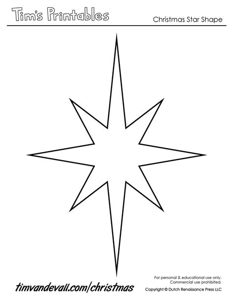 Printable Christmas Star Template BestTemplatess BestTemplatess