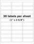 Return Address Labels Templates 30 Per Sheet