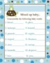 Baby Shower Word Scramble Template