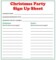Party Sign Up Sheet Template Free