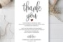 Free Wedding Thank You Card Template