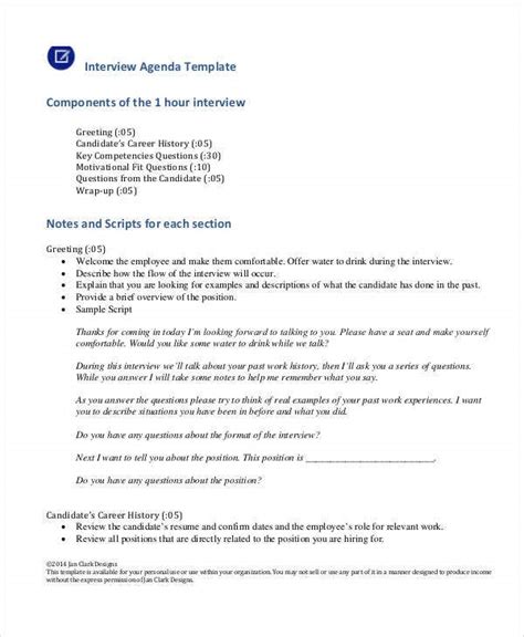 Interview Agenda Template - BestTemplatess - BestTemplatess