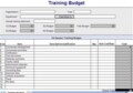 Sample Training Budget Template