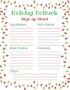 Holiday Potluck Sign Up Sheet Template