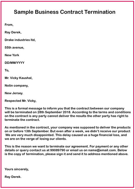 Contract Termination Agreement Template - BestTemplatess - BestTemplatess