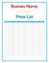 Price Sheets Templates