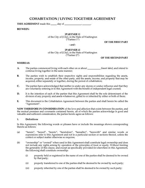 Living Together Agreement Template BestTemplatess BestTemplatess Living Together Agreement Template BestTemplatess BestTemplatess