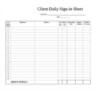 Client Sign In Sheet Template