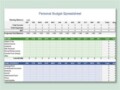 Microsoft Excel Personal Budget Template