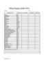 Office Supplies Order Form Template