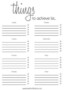Things To Do Sheet Template