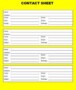 Contacts Sheet Template