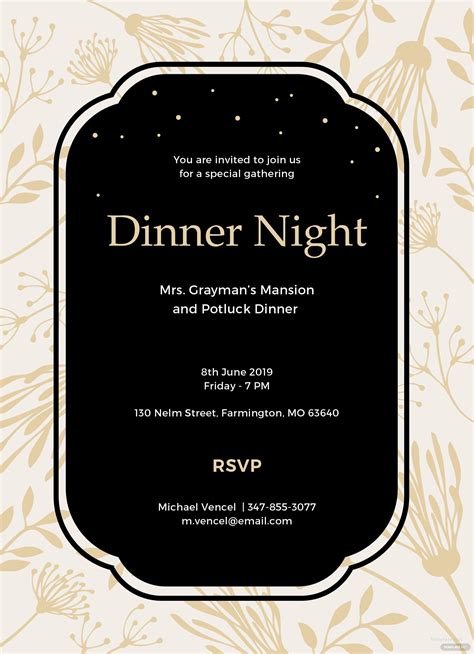 Free Dinner Invitation Templates Printable - BestTemplatess ...