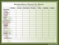 Menu Planning Templates Free