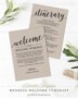 Wedding Welcome Bag Itinerary Template
