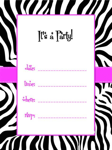 Zebra Invitation Template Free - BestTemplatess - BestTemplatess