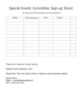 Committee Sign Up Sheet Template