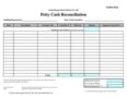 Petty Cash Reconciliation Form Template