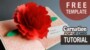 Rose Flower Pop Up Card Template Free