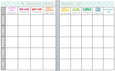 Teacher Plan Book Template Word BestTemplatess BestTemplatess