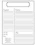 Blank Recipe Template For Word