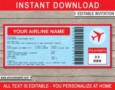 Airline Ticket Invitation Template Free