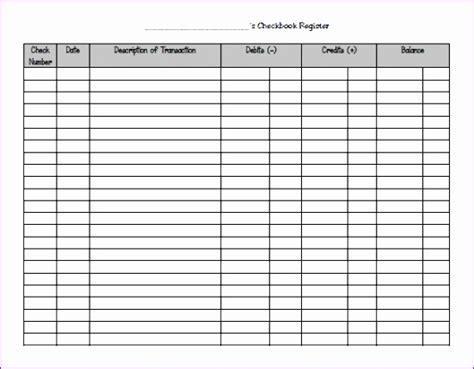 Microsoft Excel Check Register Template - BestTemplatess - BestTemplatess