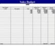 Sales Budget Template Excel
