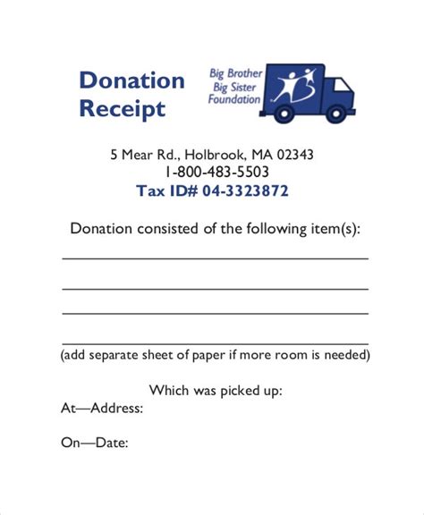 Charitable Contribution Receipt Template BestTemplatess BestTemplatess