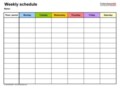 Week Calendar Template Excel