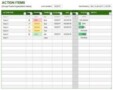 Rolling Action Item List Template Excel