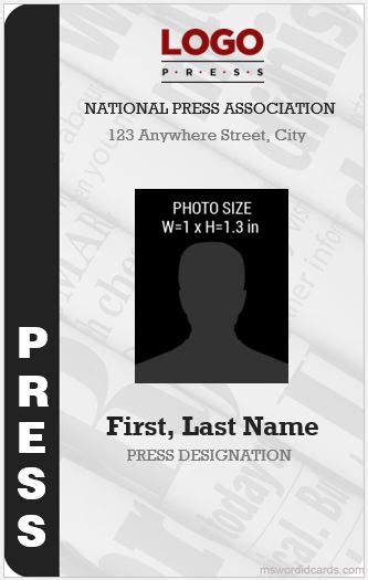Press Card Template Free - BestTemplatess - BestTemplatess