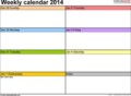 Weekly Calendar Template 2014 Excel