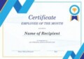 Employee Of The Month Certificate Template Word