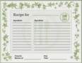 Recipe Card Template For Microsoft Word