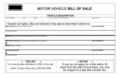 Blank Auto Bill Of Sale Form